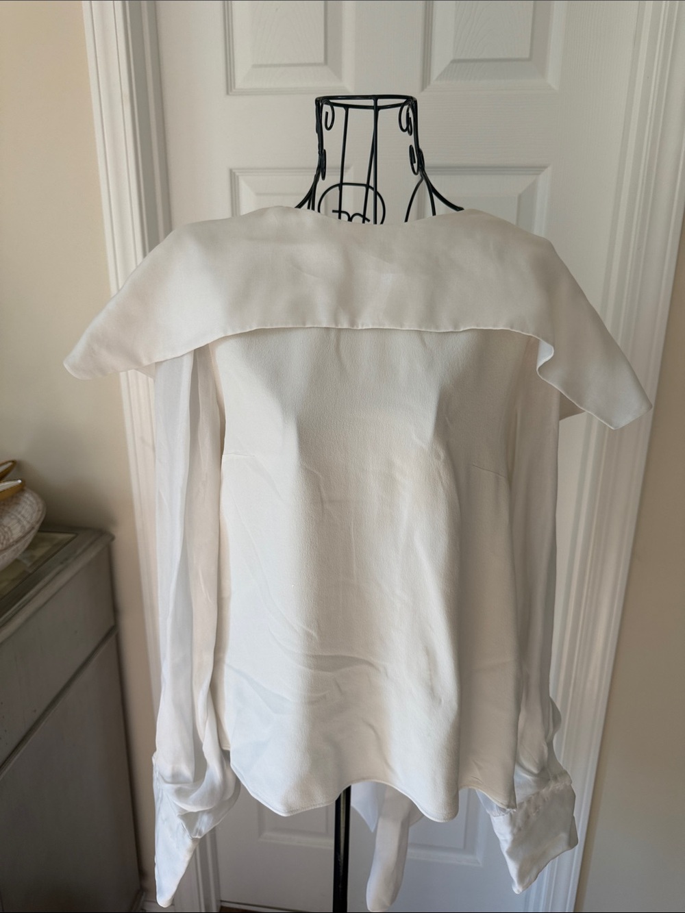 Women's Off-Shoulder Cream Blouse with Flounce